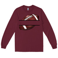 Burgundy football name frame Long Sleeve Tee - BarkalooDesign