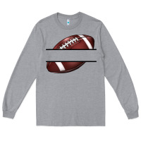 Heather Grey football name frame Long Sleeve Tee - BarkalooDesign