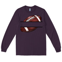 Plum football name frame Long Sleeve Tee - BarkalooDesign