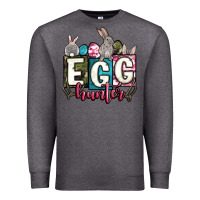 Charcoal Heather Easter egg hunter Premium Sweatshirt - OliviaCreatesArt