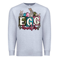 Heather Grey Easter egg hunter Premium Sweatshirt - OliviaCreatesArt