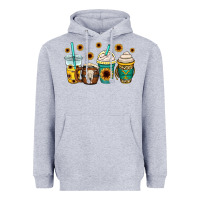 Heather Grey yellowstone coffee cups Heavyweight Hoodie - OliviaCreatesArt