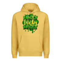 Antique Gold lucky lucky lucky clover St. Patrick's Premium Hoodie - HowdyJamesFarm