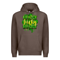 Coffee lucky lucky lucky clover St. Patrick's Premium Hoodie - HowdyJamesFarm
