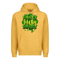 Mustard lucky lucky lucky clover St. Patrick's Premium Hoodie - HowdyJamesFarm