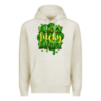 Oatmeal Heather lucky lucky lucky clover St. Patrick's Premium Hoodie - HowdyJamesFarm