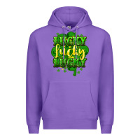 Purple lucky lucky lucky clover St. Patrick's Premium Hoodie - HowdyJamesFarm