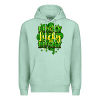 Seafoam lucky lucky lucky clover St. Patrick's Premium Hoodie - HowdyJamesFarm