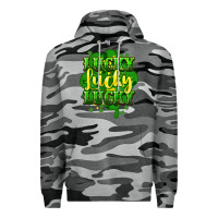 Slate Camo lucky lucky lucky clover St. Patrick's Premium Hoodie - HowdyJamesFarm