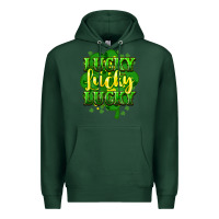 Sports Green lucky lucky lucky clover St. Patrick's Premium Hoodie - HowdyJamesFarm