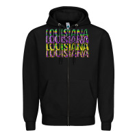 Black louisiana mardi gras Zipper Hoodie - CowGirlArtShop