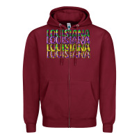 Burgundy louisiana mardi gras Zipper Hoodie - CowGirlArtShop