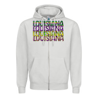 Dove Grey louisiana mardi gras Zipper Hoodie - CowGirlArtShop