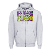 Heather Grey louisiana mardi gras Zipper Hoodie - CowGirlArtShop