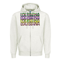 Oatmeal Heather louisiana mardi gras Zipper Hoodie - CowGirlArtShop