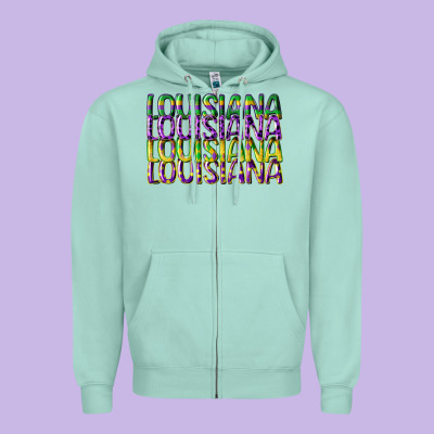 Louisiana Mardi Gras Zipper Hoodie Designed By Cowgirlartshop