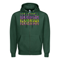 Sports Green louisiana mardi gras Zipper Hoodie - CowGirlArtShop