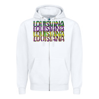 White louisiana mardi gras Zipper Hoodie - CowGirlArtShop