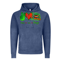 Vintage Denim Peace Love Frogs Vintage Hoodie - Jasminsmagicworld