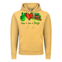 Vintage Mustard Peace Love Frogs Vintage Hoodie - Jasminsmagicworld
