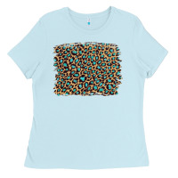 Baby Blue leopard with turquoise glitter Ladies Tee - Artiststas