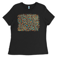 Black leopard with turquoise glitter Ladies Tee - Artiststas