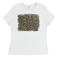 White leopard with turquoise glitter Ladies Tee - Artiststas