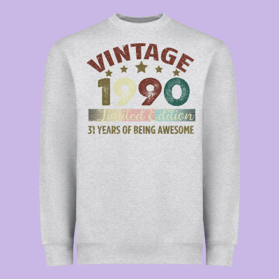 Vintage 1990 Limited Edition 31 Years Of Being Awesome Heavyweight Sweatshirt Designed By Bettercallsaul