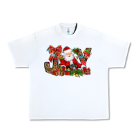 White joy christmas with santa bbs Urban Heavy Tee - BundleAndBundleShop