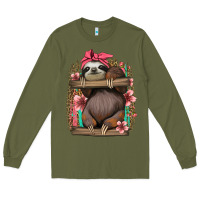 Cute Floral Baby Sloth Long Sleeve Tee | Teevron