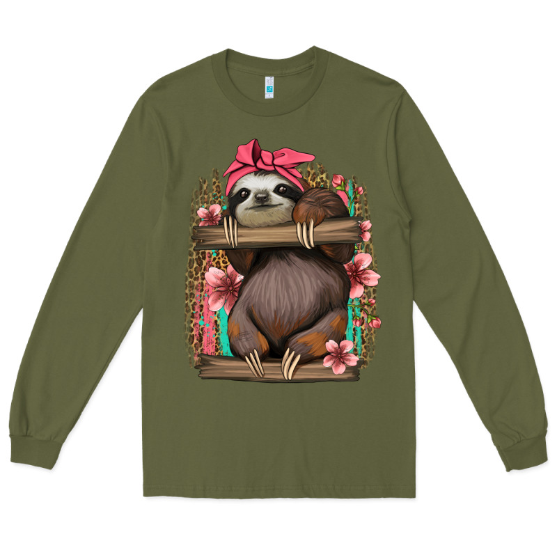 Cute Floral Baby Sloth Long Sleeve Tee by Jasminsmagicworld | Teevron