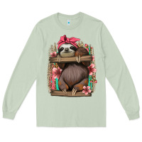 Matcha cute floral baby sloth Long Sleeve Tee - Jasminsmagicworld