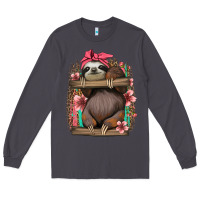 Smoke cute floral baby sloth Long Sleeve Tee - Jasminsmagicworld