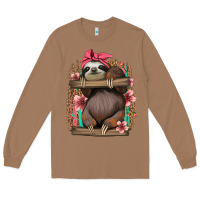 Toasted Coconut cute floral baby sloth Long Sleeve Tee - Jasminsmagicworld