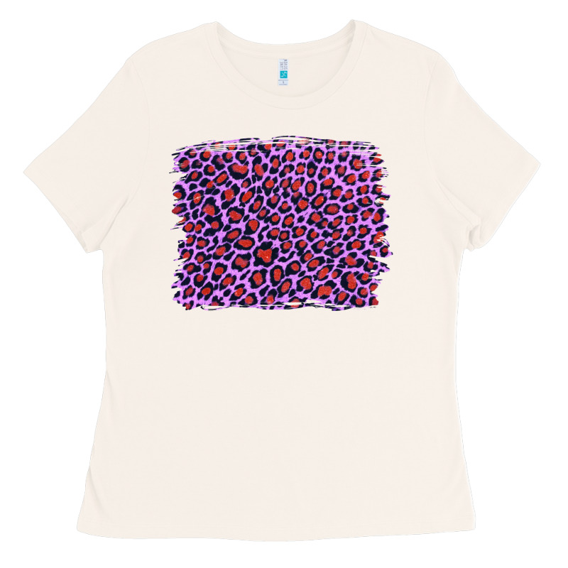 Lilac Leopard With Red Glitter Ladies Tee by Artiststas | Teevron