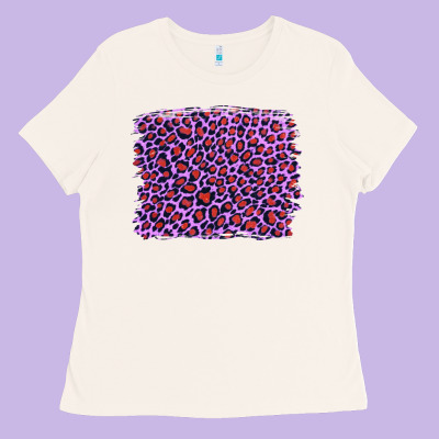 Lilac Leopard With Red Glitter Ladies Tee Designed By Artiststas