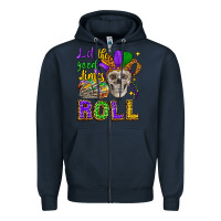 Navy let the good times roll Zipper Hoodie - CowGirlArtShop