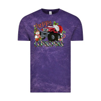 Cloud Purple Merry Christmas Monster Truck Vintage Tee - MaliasSmallBusiness