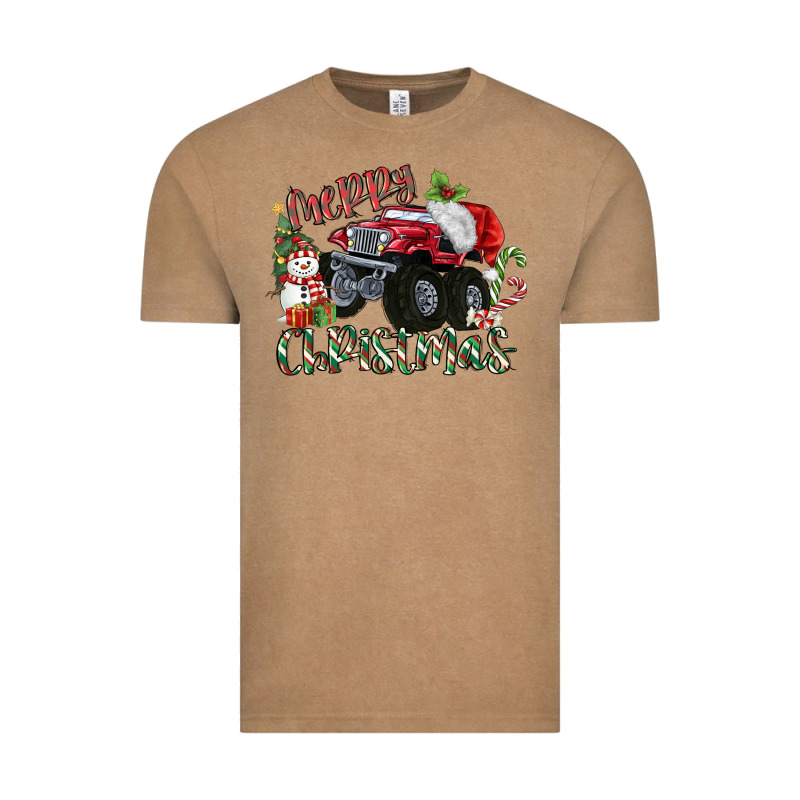 Merry Christmas Monster Truck Vintage Tee by MaliasSmallBusiness | Teevron