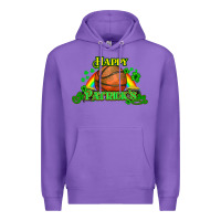 Purple St. Patrick's Day Basketball Premium Hoodie - HowdyJamesFarm