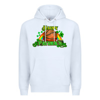 White St. Patrick's Day Basketball Premium Hoodie - HowdyJamesFarm
