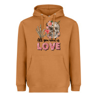 Meerkat Skull all you need is love Heavyweight Hoodie - FaDigitalArtStudio