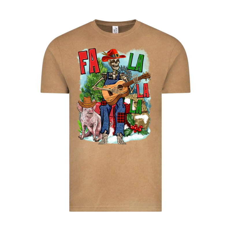Fa La La La Skeleton Farm Vintage Tee by NancyCooperArtShop | Teevron