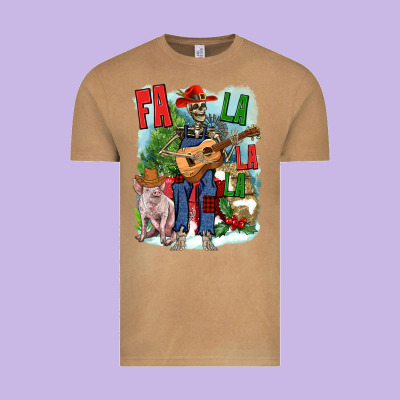 Fa La La La Skeleton Farm Vintage Tee Designed By Nancycooperartshop
