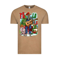 Vintage Coffee Fa la la la skeleton farm Vintage Tee - NancyCooperArtShop