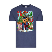 Vintage Denim Fa la la la skeleton farm Vintage Tee - NancyCooperArtShop