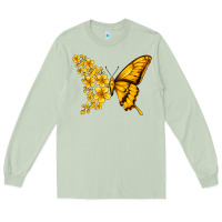 Matcha childhood cancer butterfly Long Sleeve Tee - Jasminsmagicworld