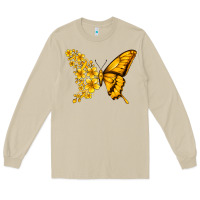 Mushroom childhood cancer butterfly Long Sleeve Tee - Jasminsmagicworld