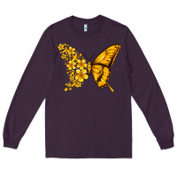 Plum childhood cancer butterfly Long Sleeve Tee - Jasminsmagicworld