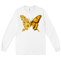 White childhood cancer butterfly Long Sleeve Tee - Jasminsmagicworld